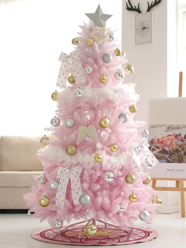 Home Decoration Indoor 5 Feet Artificial Led Light Pink Christmas Tree