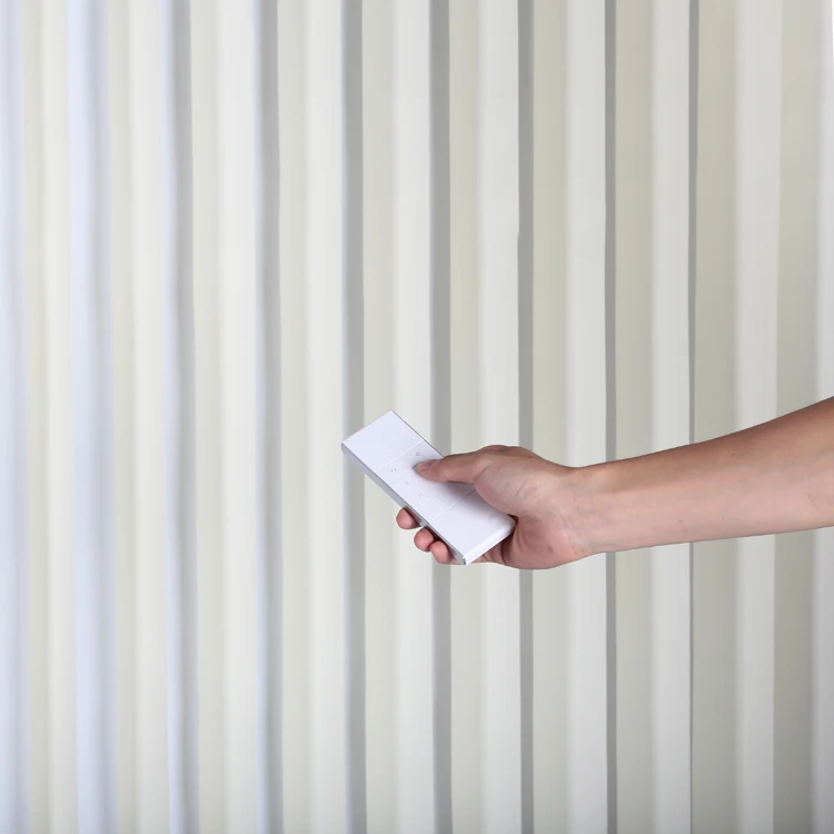 Bedroom 127 mm Automatic Vertical Window Fabric Curtains