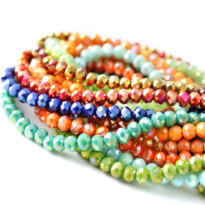 Crystal rondelle beads rondelle glass beads for bracelets