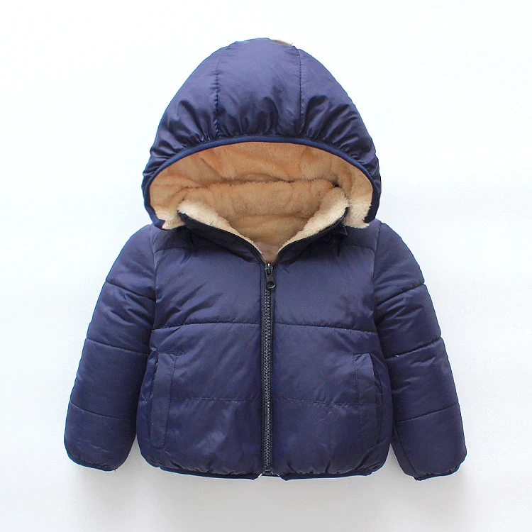 Детская зимняя куртка на молнии с капюшоном и длинным рукавом