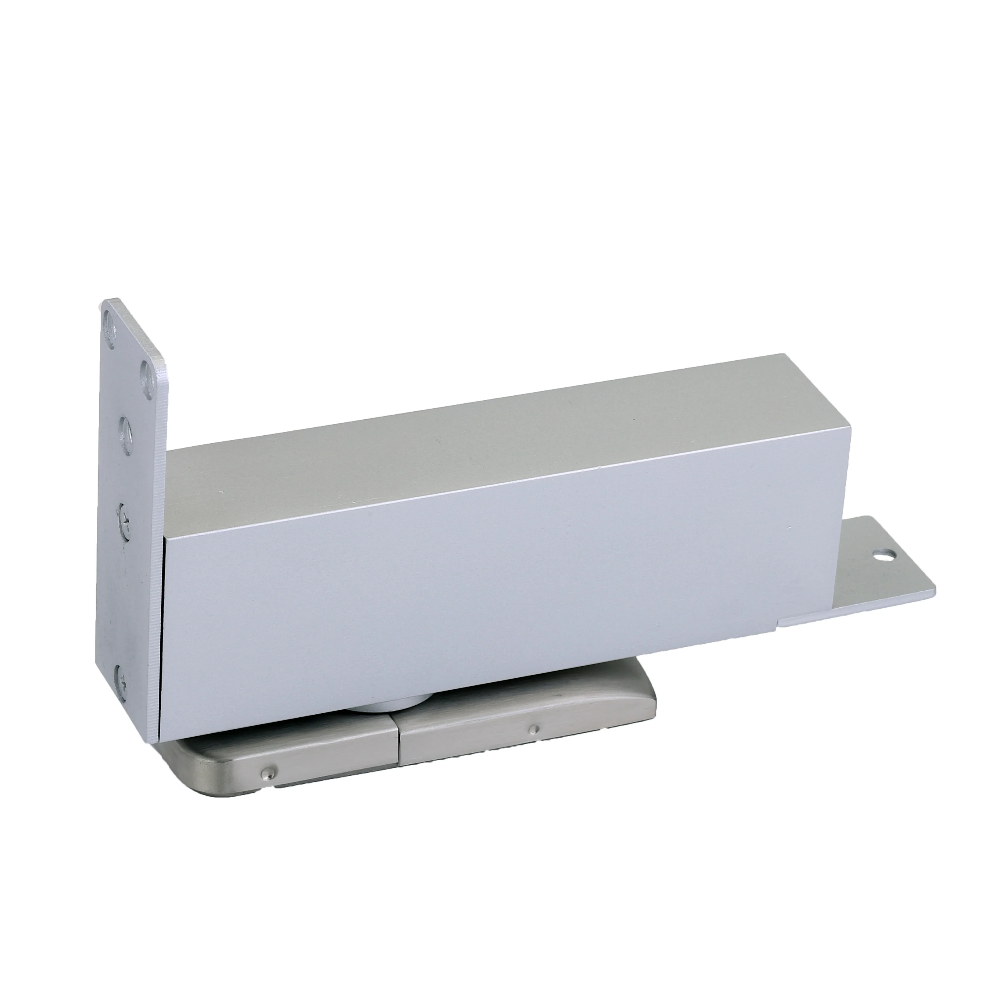 Concealed floor closer/floor hinge for wooden door