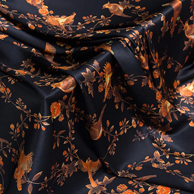 Digital Printed 19MM Silk Fabric 100% Mulberry Printed Silk Satin Fabric