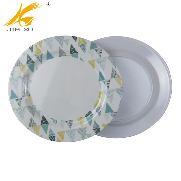 
promotion products simple ring design round flat plate melamine for diner 