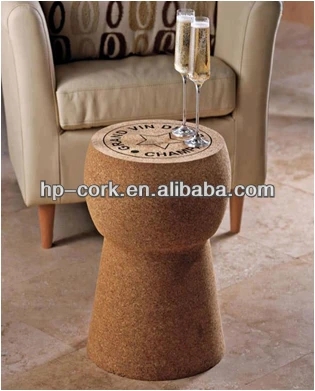 2022 champagne cork stool cork furniture for winery  wine celler wood table chair