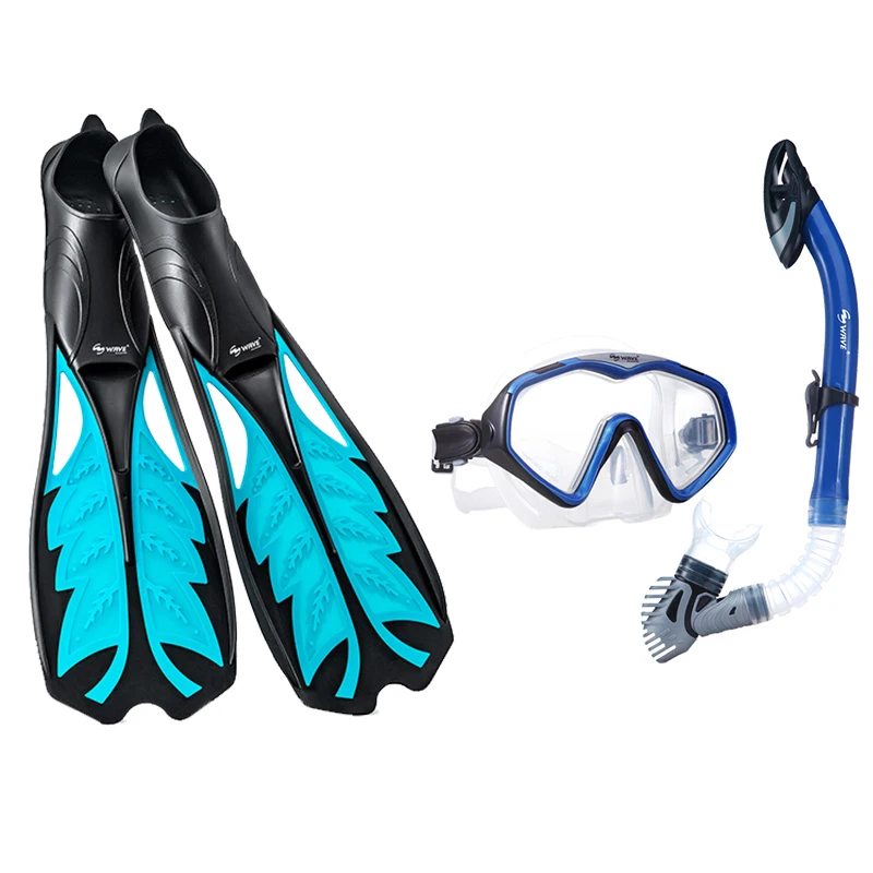 Adult diver scuba mask snorkeling foot diving fins flippers and snorkels