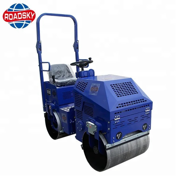 walk behind double drum asphalt road mini vibrator roller