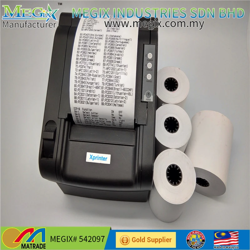 Made In Malaysia High Quality Thermal Paper Roll 80*80mm 80*70mm with paper or plastic core