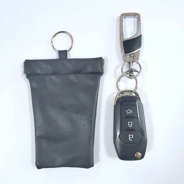 Прочный чехол для автомобильных ключей RFID, чехол-брелок из искусственной кожи с блокировкой RFID