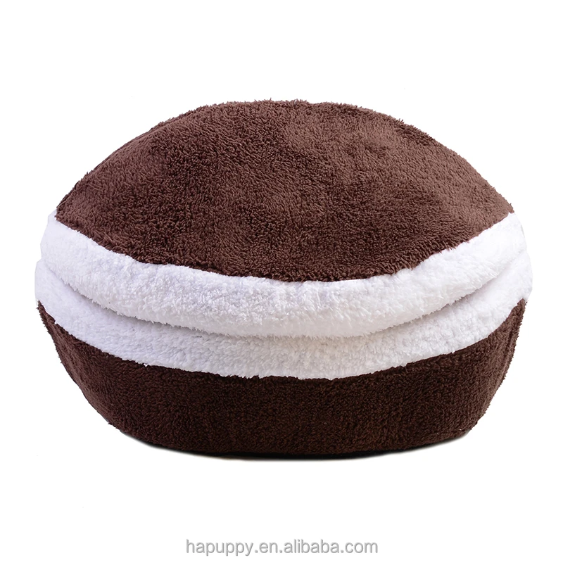 
Warm Cat Bed House Hamburger Bed Disassemblability Windproof Pet Puppy Nest Shell Hiding Burger Bun for Winter 