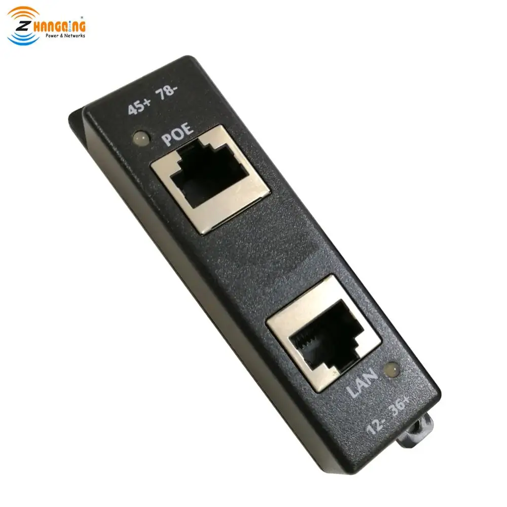 1 Port Gigabit PoE Injector mode A+B Passive PoE Injector/Splitter Power over Ethernet for 802.3at PoE+ Wall Mount Dual DC input