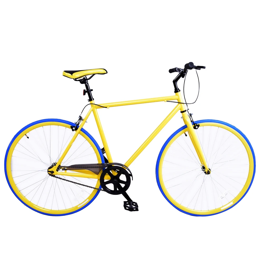 Factory price fixed gear bike mountain bike yellow bike fixie bicycle