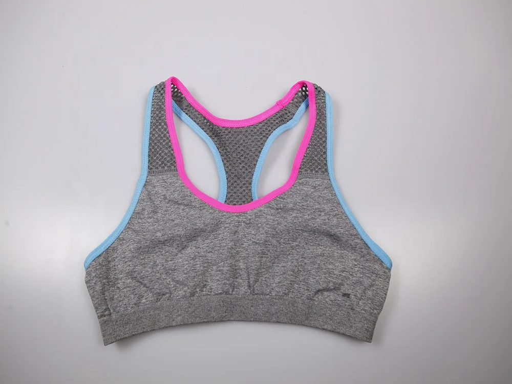 
Fashion Style Young School Girls Sporty seamless Bra racerback sports bra Mesh Seamless Bralette 