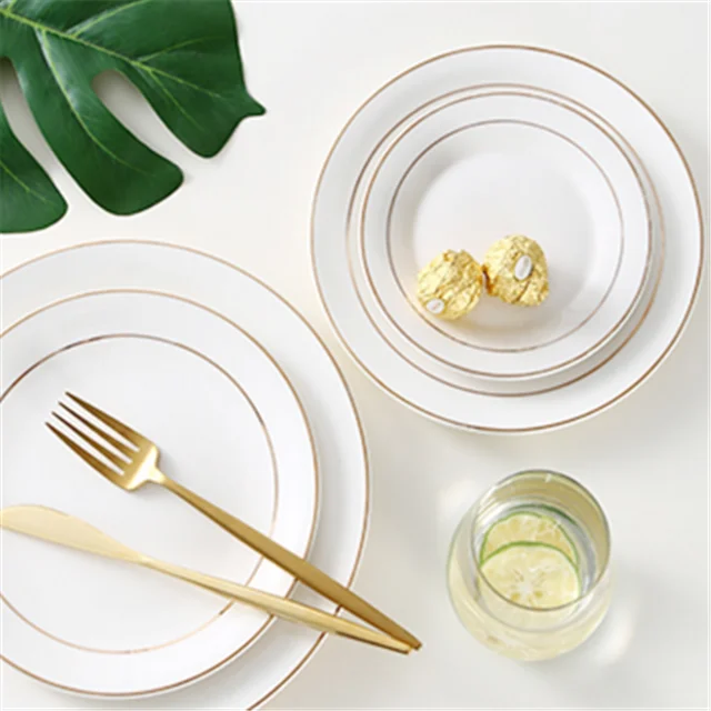 Hot selling Creative New Product Luxury Gold Rim Bone China Charger Plates/dishes