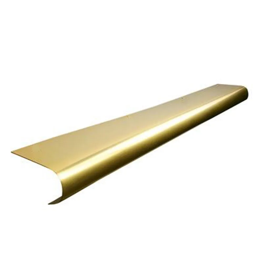 Polished Brass 900mm Protective Cover For Bull Nose Edge Step Aluminium Threshold