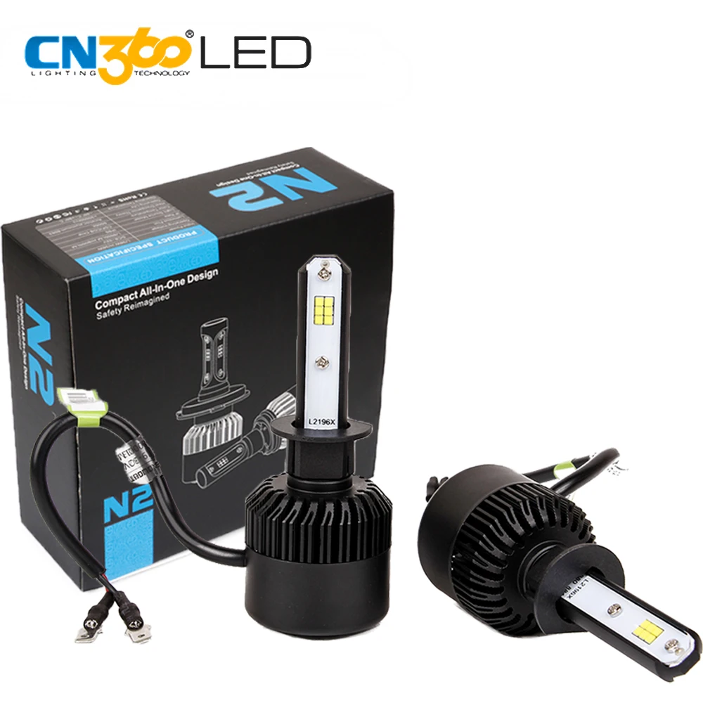 CN360 все-в-одном 72 Вт 8000LM csp чипы дальнего H1 светодиодные лампы фар