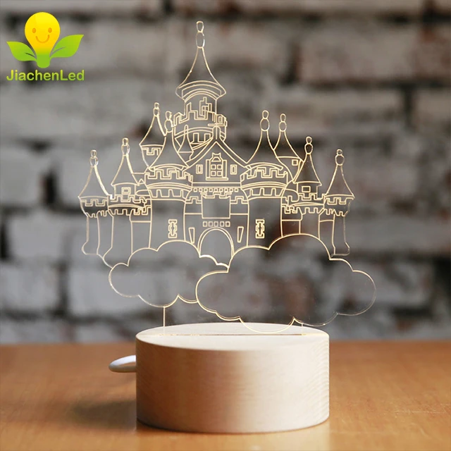 Hot Sale Castle Wood Lamp Led Desk Lamp For Bedroom Led Desk Light