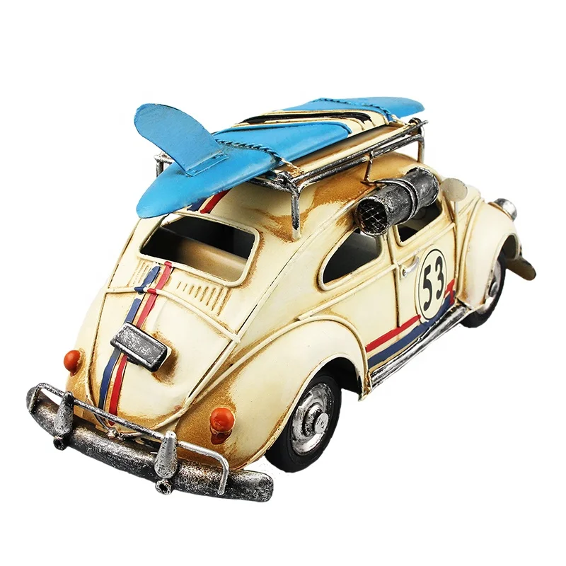 
Vintage Metal Car Model Toys For Children With Photo Frame Miniature Models Retro Creative Home Decor Ornaments 