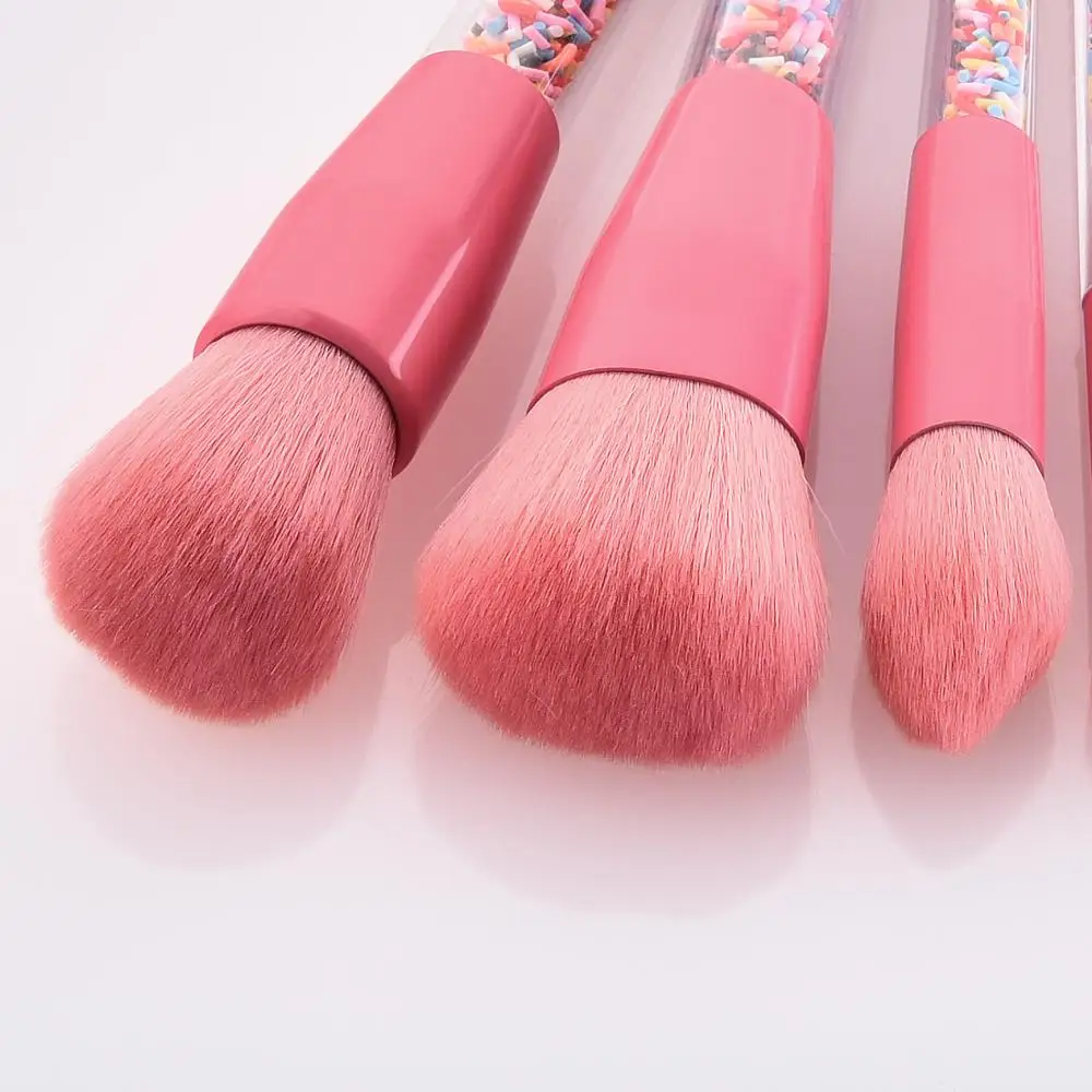 5pcs Candy Crystal Kabuki Makeup Brush Set Kit for Girls