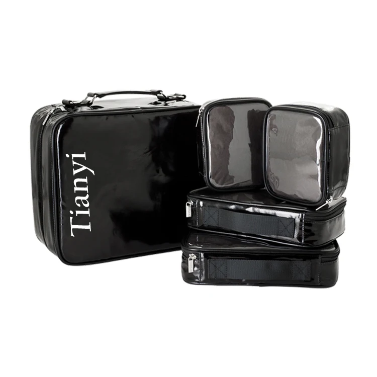 New fashion pvc transparent beauty case cosmetic bag set, AVON sleek pro makeup kit bag