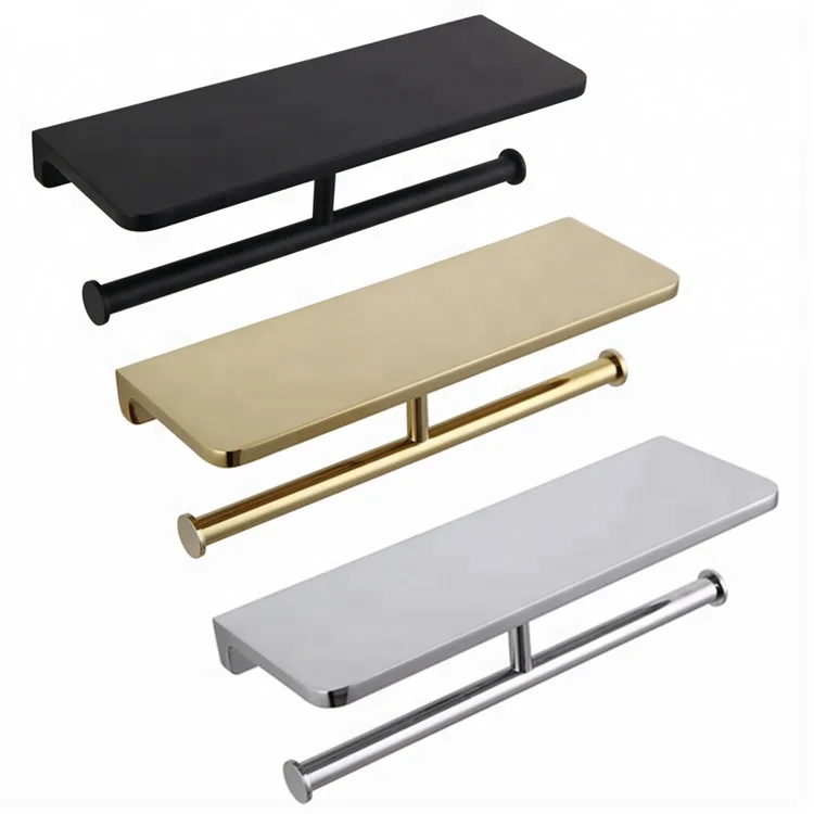 Paper Box Roll Holder Toilet Double Paper Holder Tissue Box Shelf Zinc Alloy Bathroom Accessories