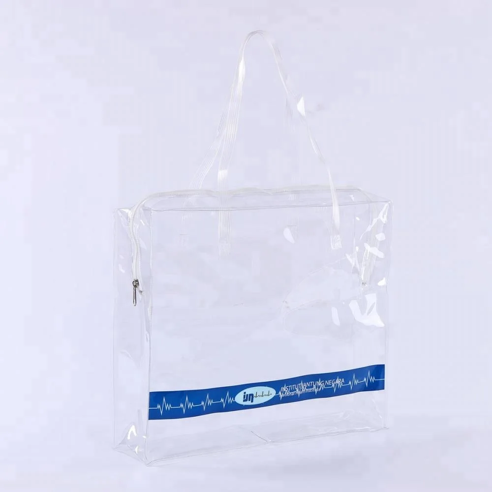 Top fashion high quality wholesale eco-friendly transparent PVC bag with handle