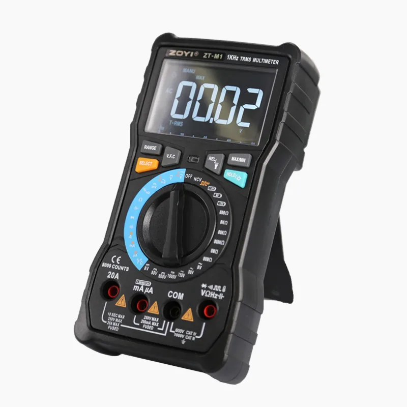 Original Manufacturer ZOYI ZT-M1 Manual Auto Range NCV True-RMS AC DC Voltage Current Ohm Temperature Digital Multimeter