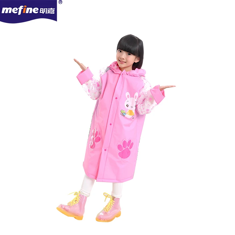 Sale Well China Manufacture Fashion Nice Pvc Children Cartoon Raincoat/kids Rain Coat MJ-229