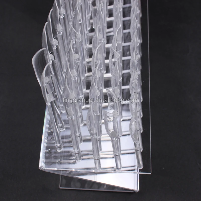 Transparent Acrylic Salon Nail Art Display Stands Wholesale Nail Tips Display