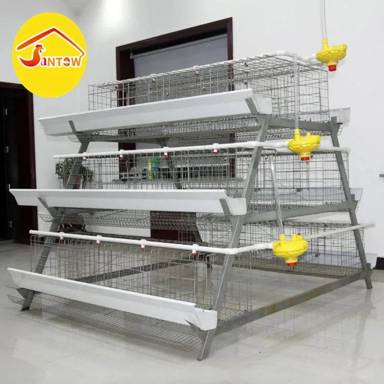 A frame chicken layer cages 3 tiers poultry cage wood chicken coop for Africa Nigeria Uganda Zambia Ghana
