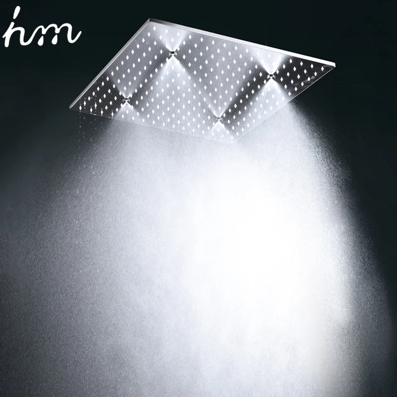20 inch ceiling concealed 2 functions showerhead rain + mist factory supply new 304 ss ceiling shower head with led light
