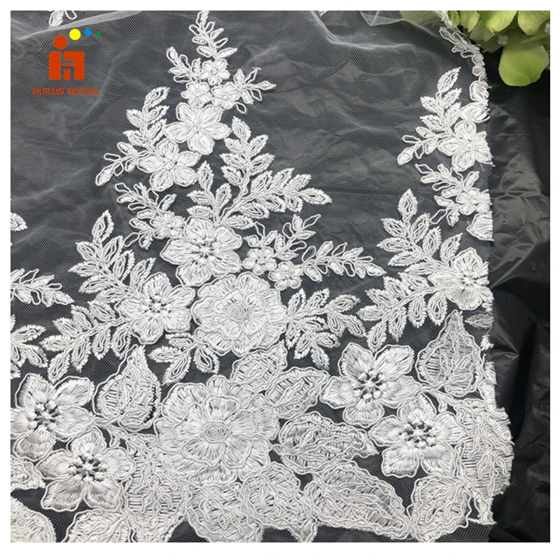 Cheaper Price Cord Lace Fabric New Design Embroidery Fabric White Cord Lace Fabric