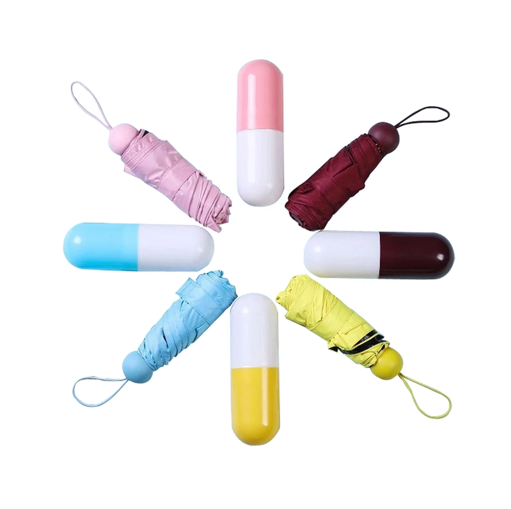 19 дюймов * 6K высокое качество ручное открытие пять складных мини-капсульных зонтиков с пользовательской печатью