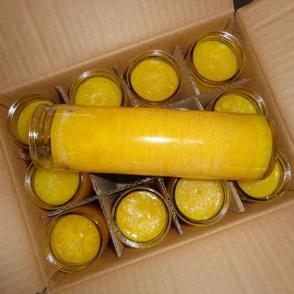 wholesale 7 day candles glass jar religious candle 8 inches