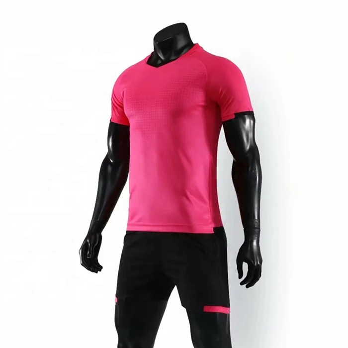 2019 Men Polyester Football Uniform Kits Plain Soccer Jersey Set