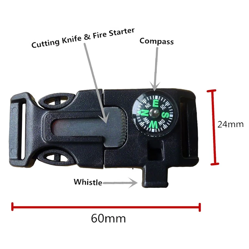 Mountaineering Paracord Buckle,Bushcraft Buckle,Outdoor Climbing Buckle Plastic