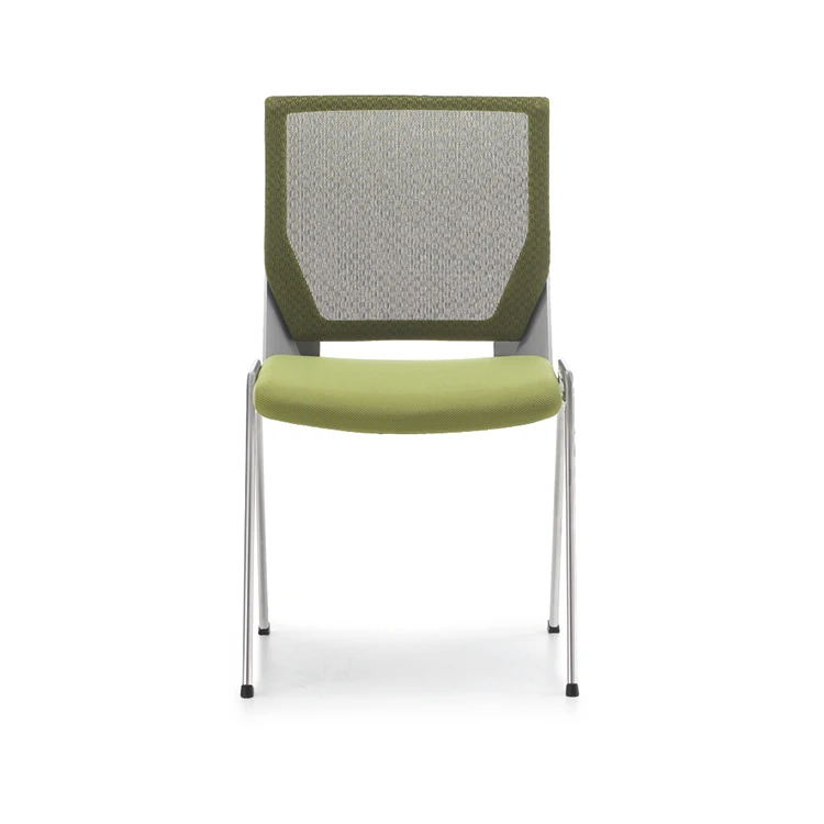 Inserted Dupont Elastic Band Modern Plastic Chair With Ventilated Mesh Back