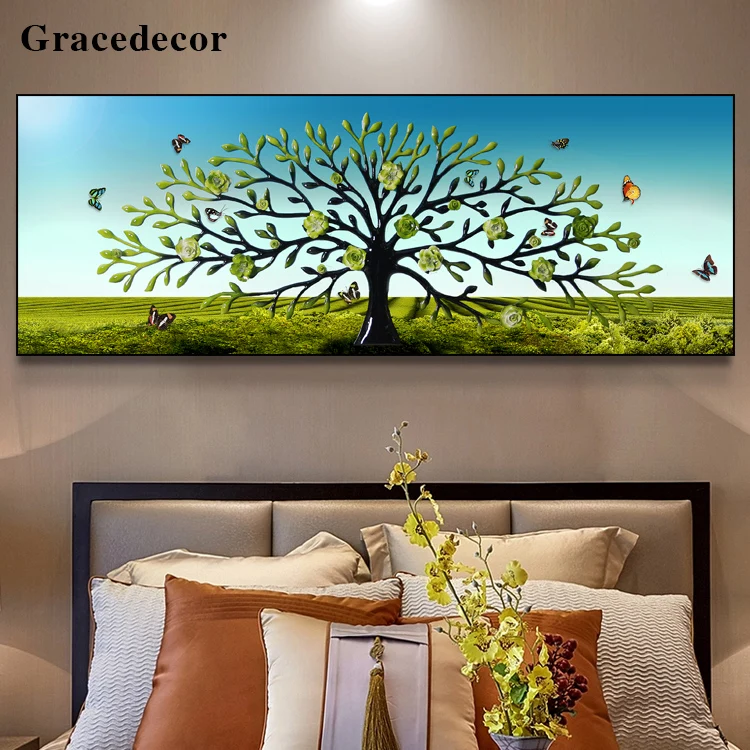 
Original Design Handmade Art Flower Tree 3D Relief Resin Painting 