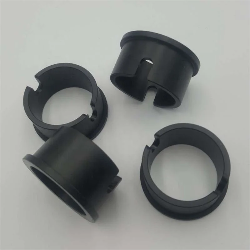 Black MC nylon sliding bushing nylon shaft sleeves POM acetal PTFE PA6 nylon oilless sleeves plastic notch collar