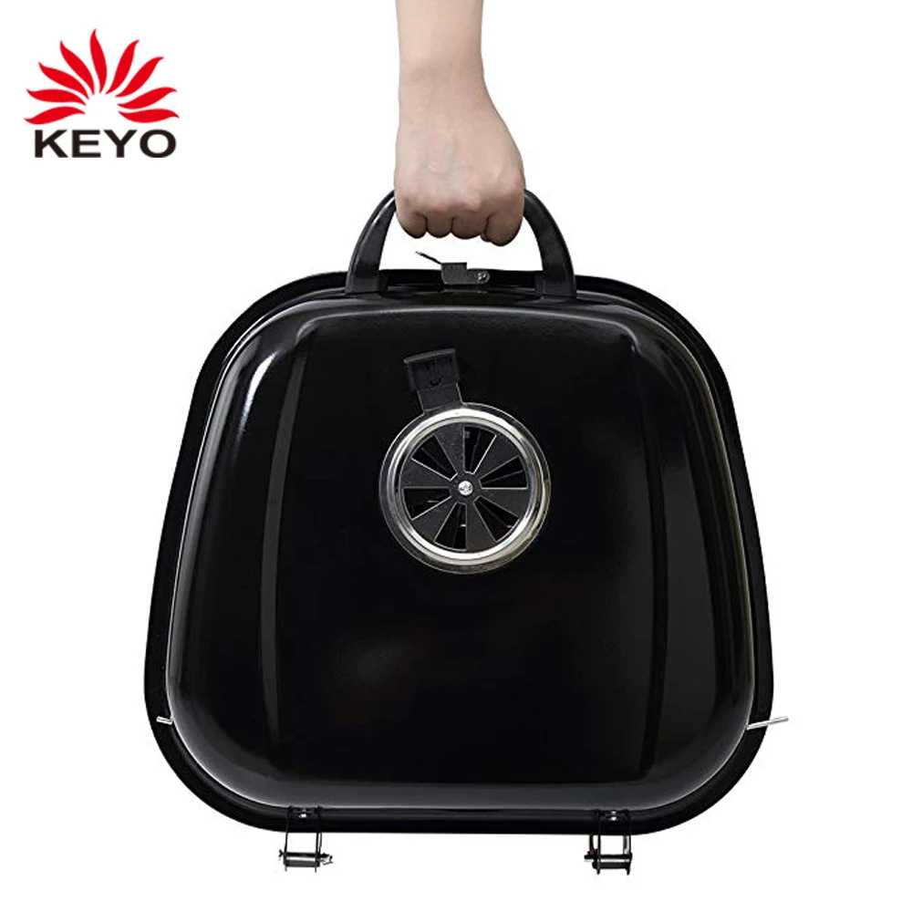Square Hamburger Barbecue Burger Bbq Grills Steel Outdoor Foldable Legs Portable Black BBQ Charcoal Grill