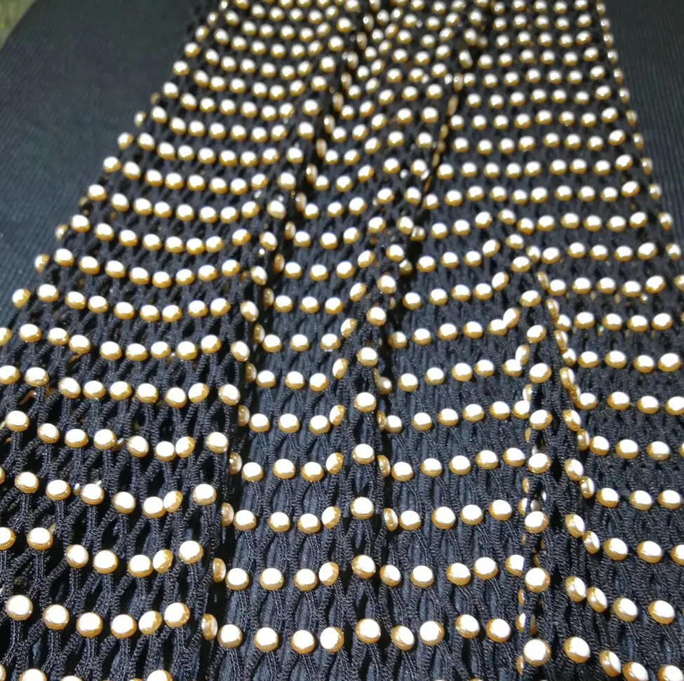 wholesale 3mm elastic rhinestone mesh crystal glass rhinestone gem net fabric