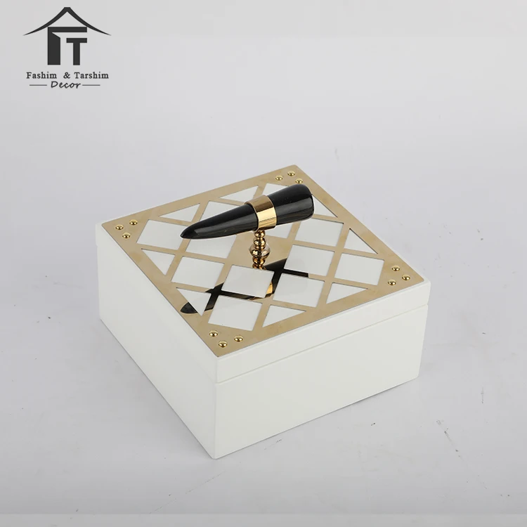 Gold jewelry box vintage small necklace earring jewelry box