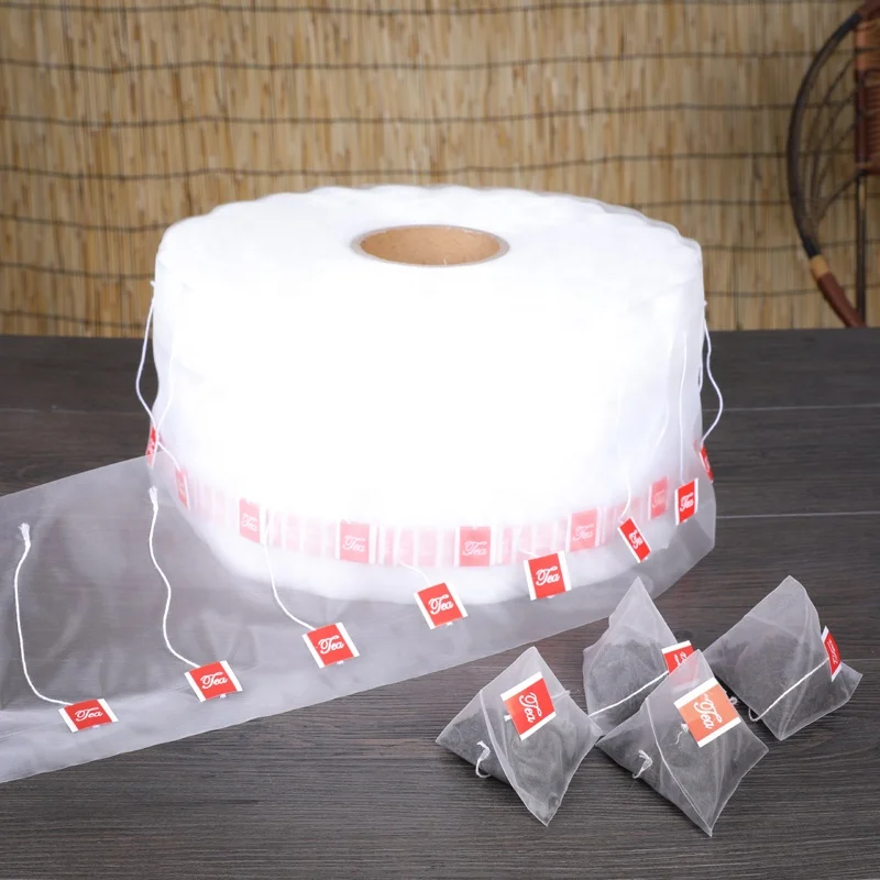 
Food Grade Transparent Nylon Filter Mesh Bag roll for Pyramid tea bags packing 