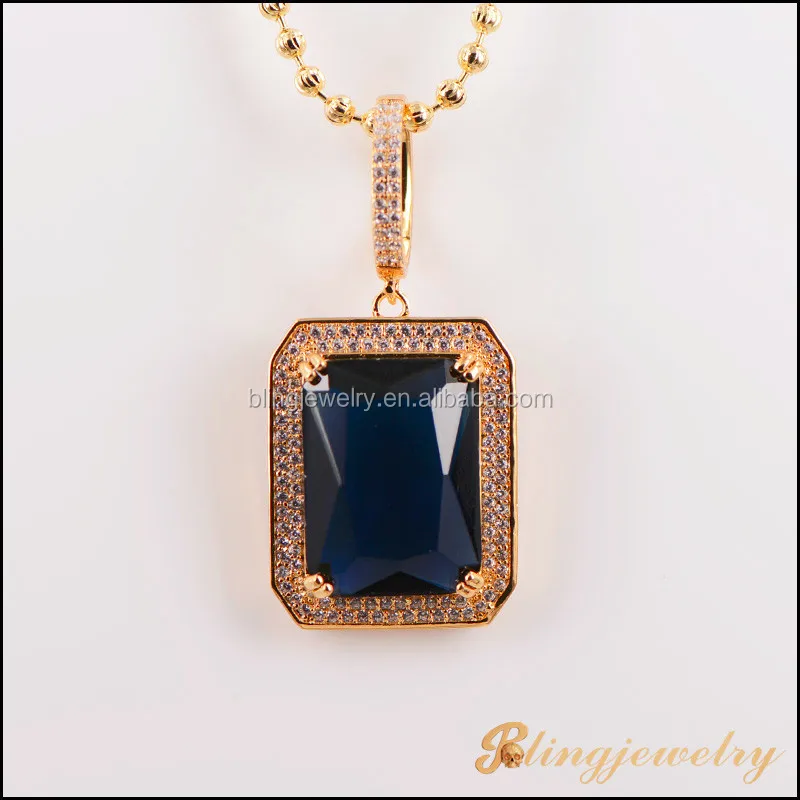 
2015 fashion jewelry hip hop ruby pendant big stone pendant design jewelry 