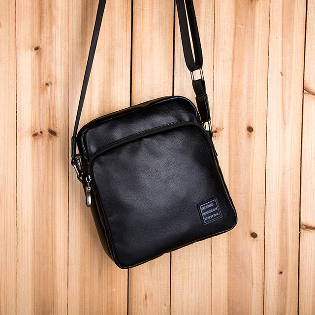 Custom Genuine PU Leather Sling Shoulder bag Big Capacity Out Messenger Bag for men crossbody bag