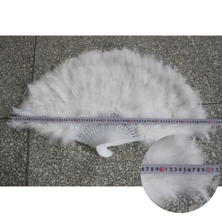 80*45cm Wholesale Belly Dance Large White Feather Hand Fans For Dance