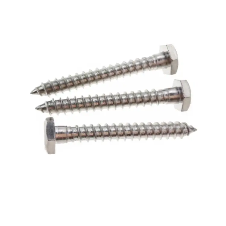 
Hex Head Wood Screws Stainless Steel Standard Fastener ASME B18.2.1 1/4 Wood Threads 