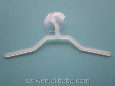 13.5cm plastic mini hanger with suction cup for mini t shirt
