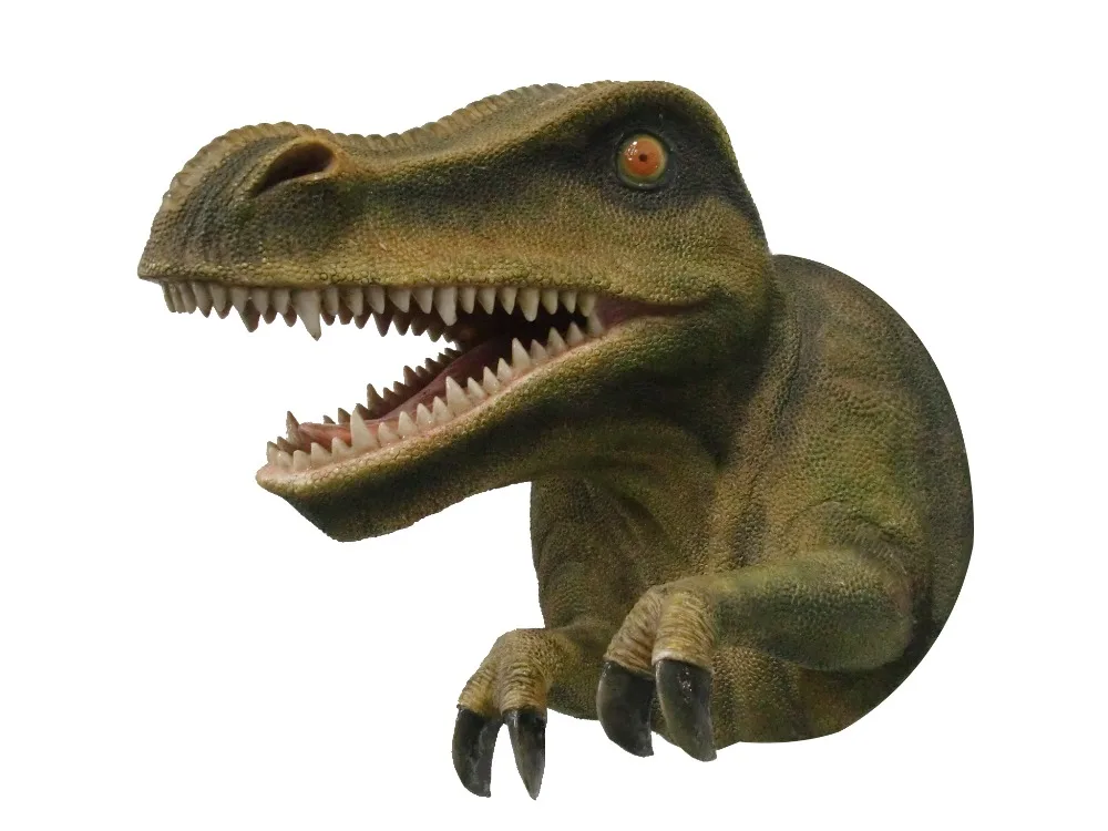 
dinosaur design wall mounted resin animal head sculpture 