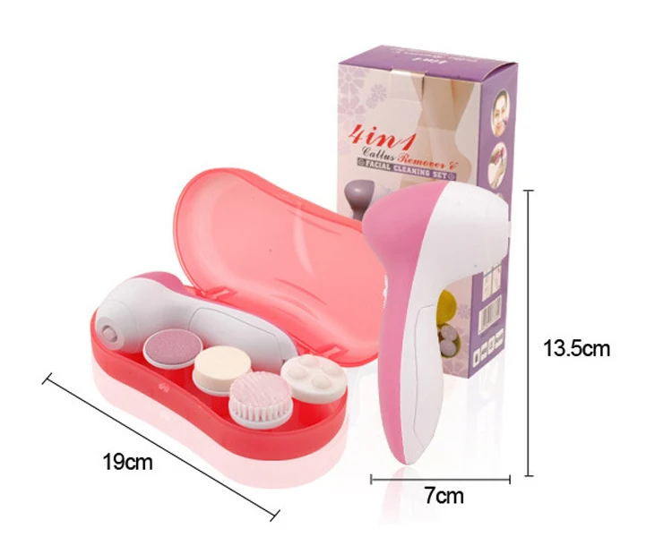 4 In 1 Multifunction Waterproof Skin Care Spa Soft Scrub Facial Clean Tool Sonic Vibrating Face Cleansing Brush