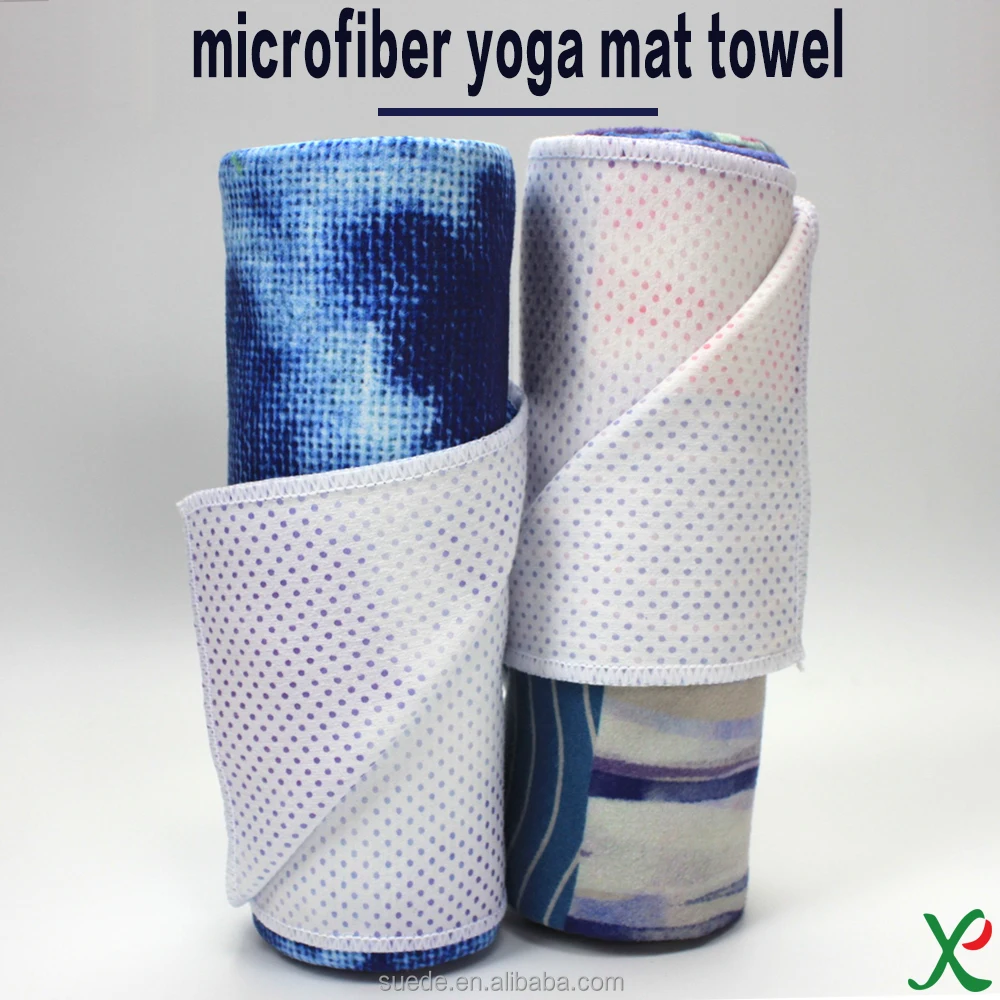 2017 anti slip custom logo microfiber yoga mat towel